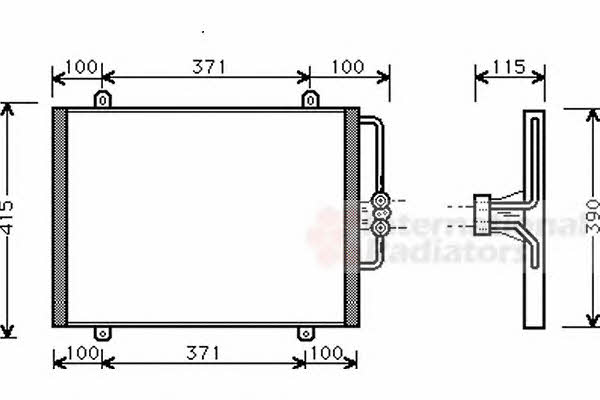 Van Wezel 43005201 AC Condenser 43005201 43005201 Van Wezel AC Condenser