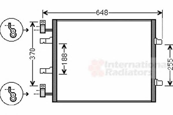 Van Wezel 43005459 AC Condenser 43005459 43005459 Van Wezel AC Condenser