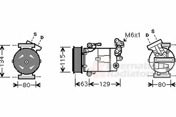 Van Wezel 4300K384 Compressor, air conditioning 4300K384