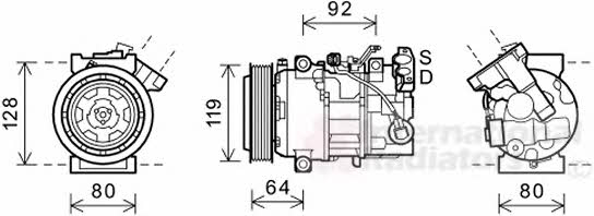 Van Wezel 4300K492 Compressor, air conditioning 4300K492