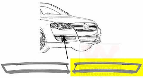 Bumper moulding Volkswagen: 5839585 Van Wezel Trim front bumper left