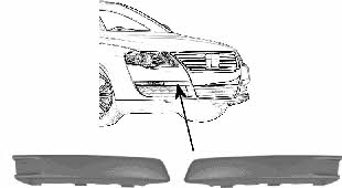 Bumper moulding Volkswagen: 5839588 Van Wezel Trim front bumper right