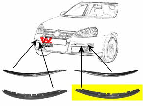 5886481 Van Wezel Trim front bumper left