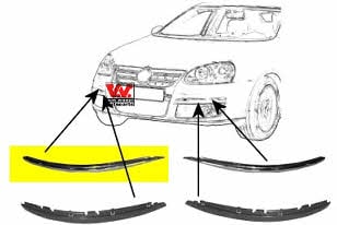 5886484 Van Wezel Trim front bumper right