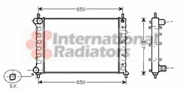 Engine cooling radiator Lancia Lybra: 73002076 Van Wezel Engine cooling radiator