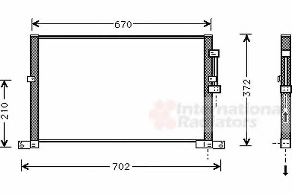 Air conditioner condenser Jaguar X-Type: 77005032 Van Wezel AC Condenser