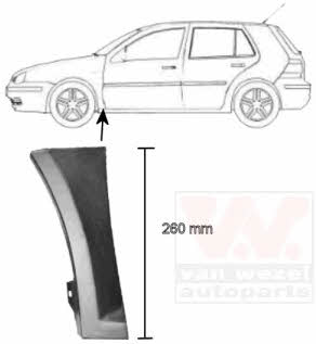 5888155 Van Wezel Repair part front fender left