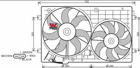 Van Wezel 5894748 Hub, engine cooling fan wheel 5894748