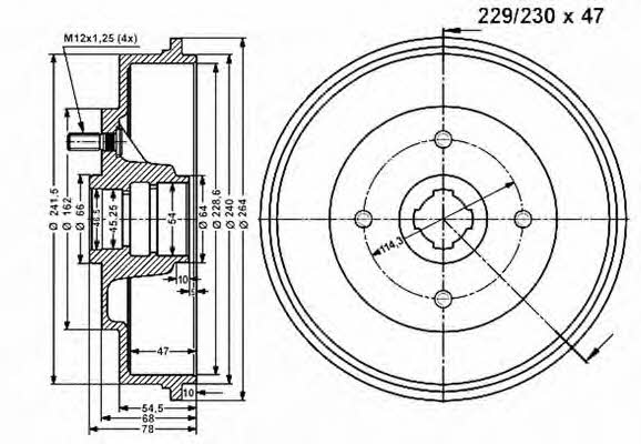 Vema 801034 Rear brake drum 801034