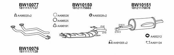  100043 Exhaust system 100043