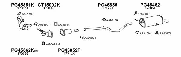  450596 Exhaust system 450596