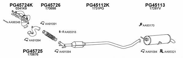  450643 Exhaust system 450643