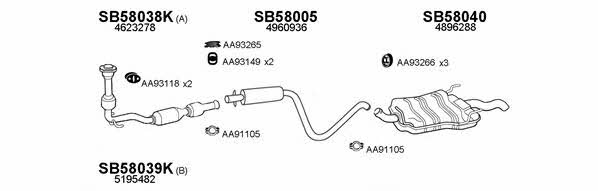  580025 Exhaust system 580025
