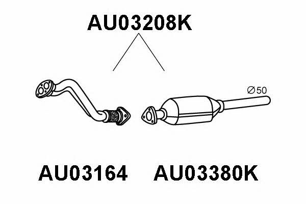 Veneporte AU03208K Catalytic Converter AU03208K