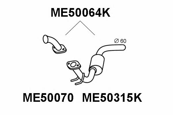 Veneporte ME50064K Catalytic Converter ME50064K