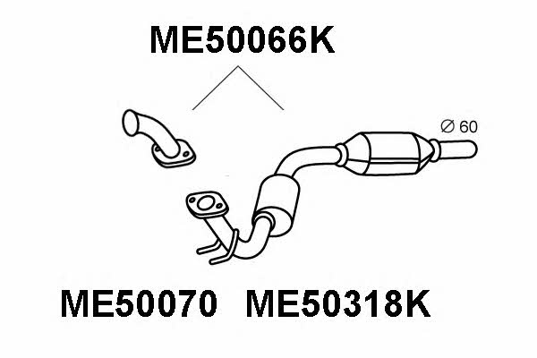 Veneporte ME50066K Catalytic Converter ME50066K