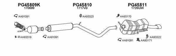  450819 Exhaust system 450819