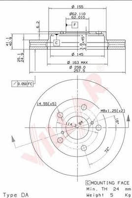 Villar 628.1592 Brake disc 6281592