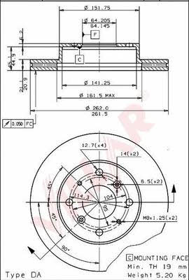 Villar 628.1767 Brake disc 6281767