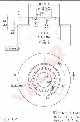 Villar 628.1769 Brake disc 6281769