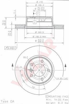 Villar 628.1866 Brake disc 6281866