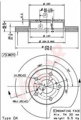 Villar 628.1664 Brake disc 6281664