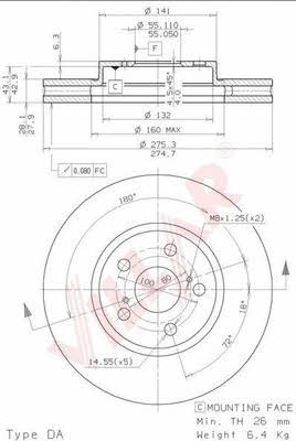 Villar 628.1668 Brake disc 6281668