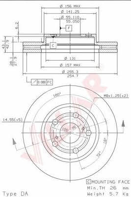 Villar 628.1671 Brake disc 6281671