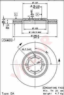 Villar 628.1678 Brake disc 6281678