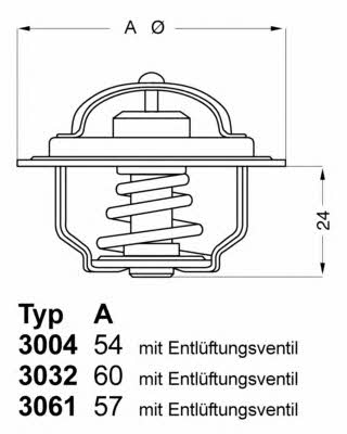 Wahler 3004.74 Thermostat, coolant 300474