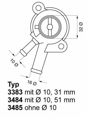 Wahler 3383.87 Thermostat, coolant 338387