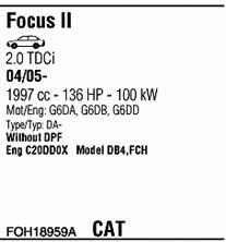 FOH18959A Walker Exhaust system