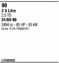 LR35000 Exhaust system LR35000