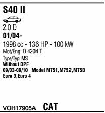 VOH17905A Walker Exhaust system