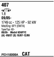 PEH18998A Walker Exhaust system