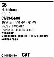 CIH15914A Walker Exhaust system