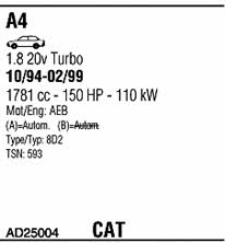 AD25004 Walker Exhaust system