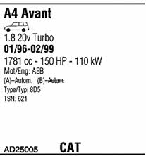 AD25005 Walker Exhaust system