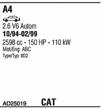 AD25019 Walker Exhaust system