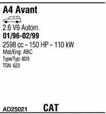 AD25021 Walker Exhaust system