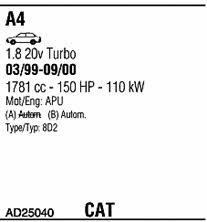Walker AD25040 Exhaust system AD25040 AD25040 Walker Exhaust system