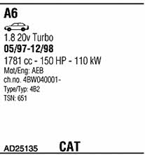 AD25135 Walker Exhaust system