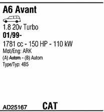 AD25167 Walker Exhaust system