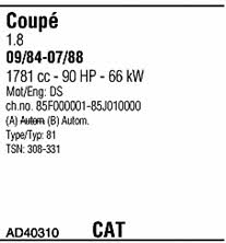 AD40310 Walker Exhaust system