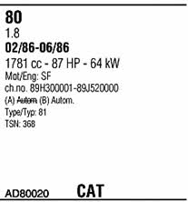 AD80020 Walker Exhaust system