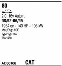 AD80108 Walker Exhaust system