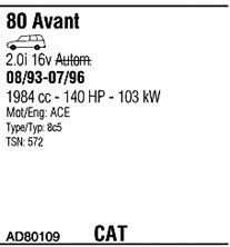 AD80109 Walker Exhaust system