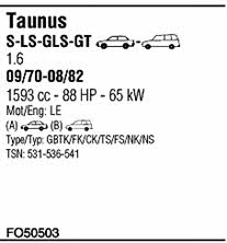  FO50503 Exhaust system FO50503