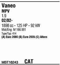 MBT16243 Walker Exhaust system