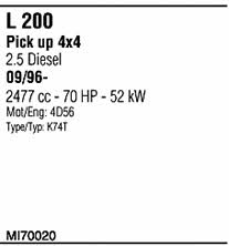  MI70020 Exhaust system MI70020